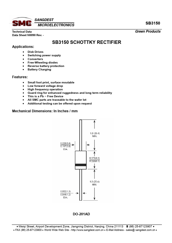 SB3150 SANGDEST MICROELECTRONICS