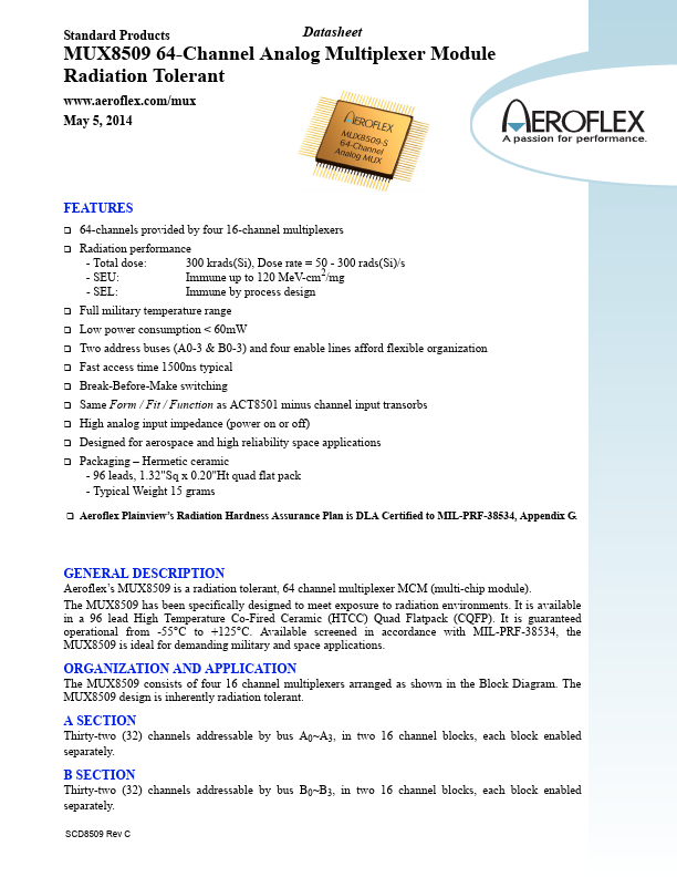 ACT8509 Aeroflex Circuit Technology