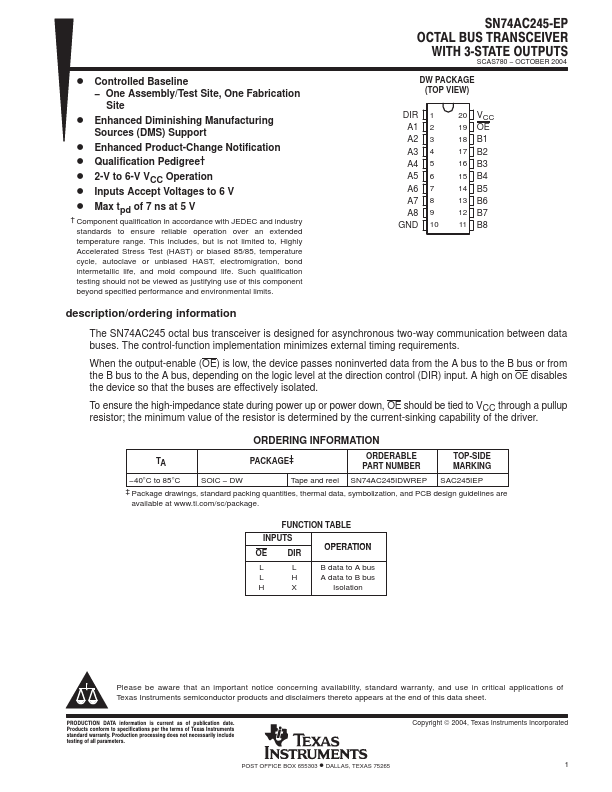 SN74AC245-EP