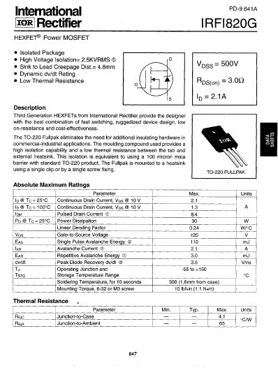 <?=IFRI820G?> डेटा पत्रक पीडीएफ