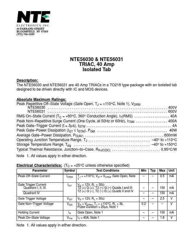 NTE56030 NTE Electronics