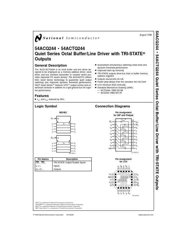 54ACTQ244 National Semiconductor