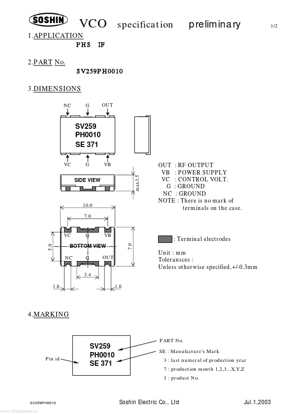 SV259PH0010 Soshin