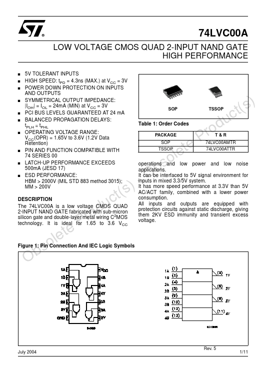 74LVC00A STMicroelectronics