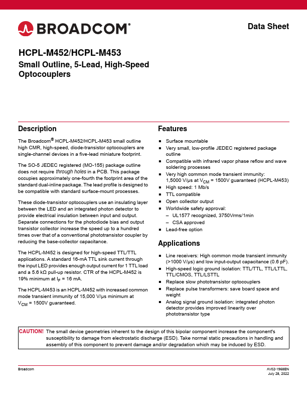 HCPL-M452 Broadcom
