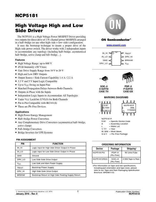 NCP5181 ON Semiconductor