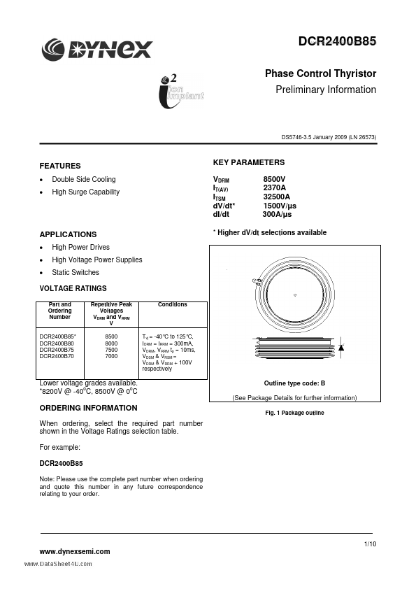 DCR2400B75 Dynex Semiconductor