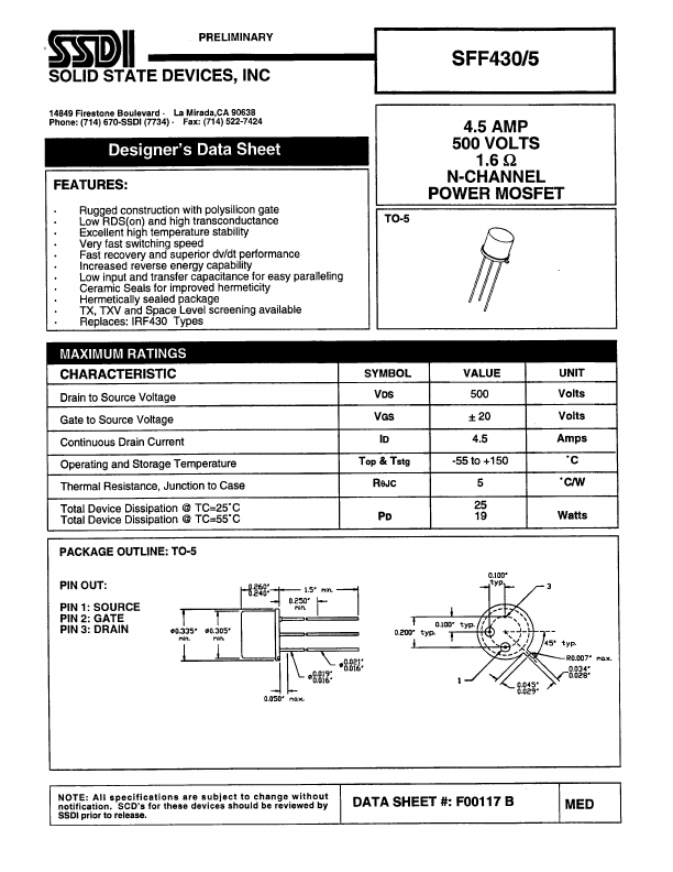 SFF430-5 SSDI