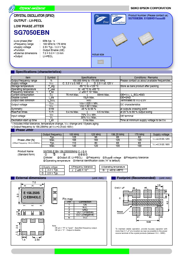 <?=SG7050EBN?> डेटा पत्रक पीडीएफ