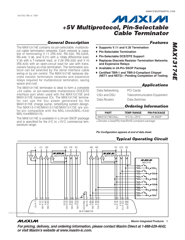 <?=MAX13174E?> डेटा पत्रक पीडीएफ