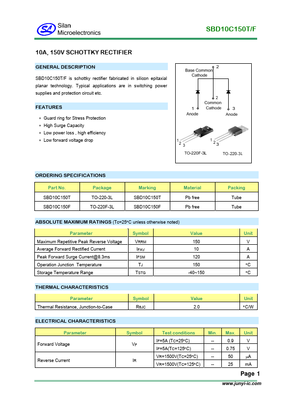 SBD10C150F Silan Microelectronics