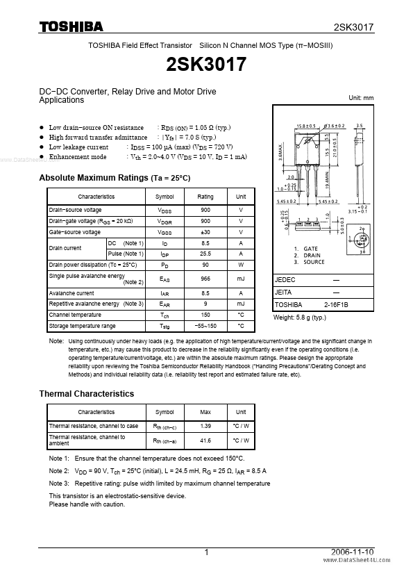 K3017 Toshiba Semiconductor