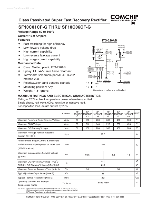 SF10C06CF-G Comchip Technology