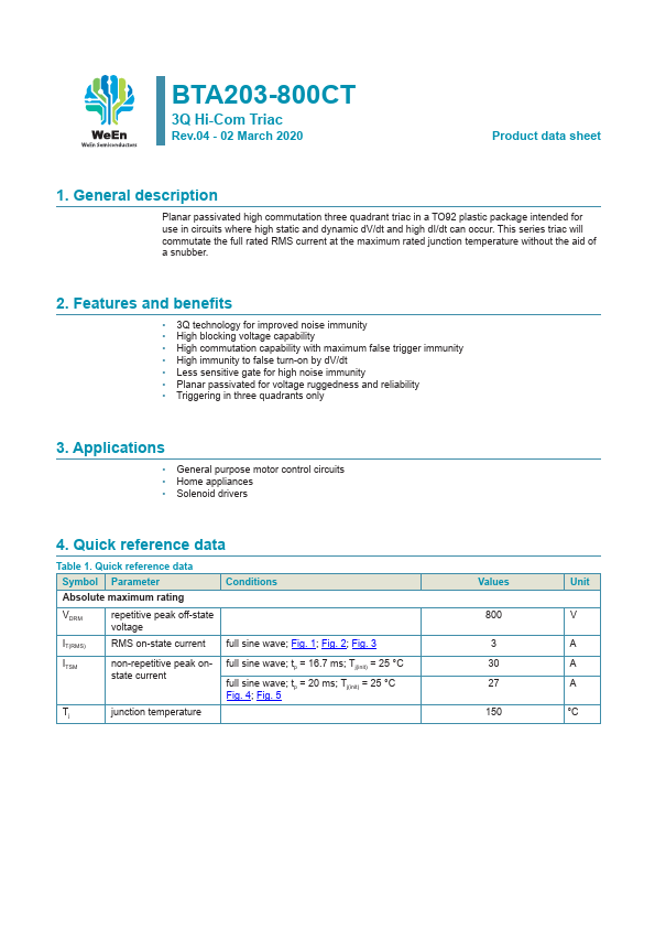 <?=BTA203-800CT?> डेटा पत्रक पीडीएफ