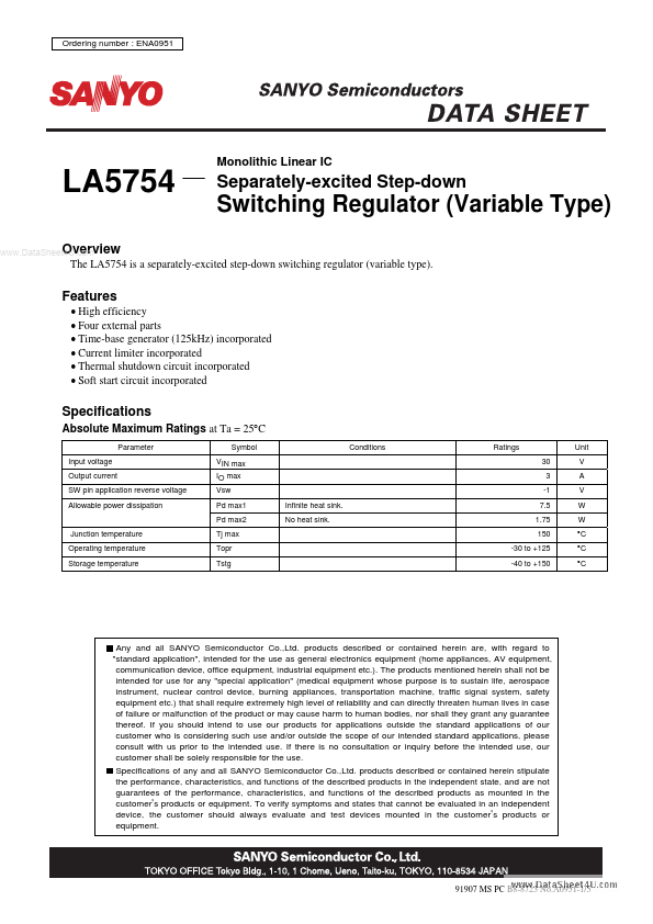 <?=LA5754?> डेटा पत्रक पीडीएफ