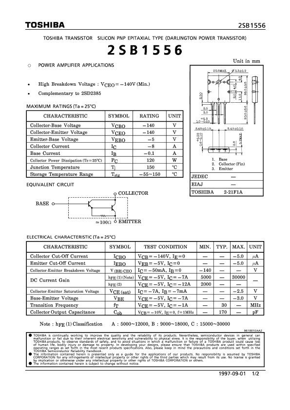 2SB1556 Toshiba Semiconductor