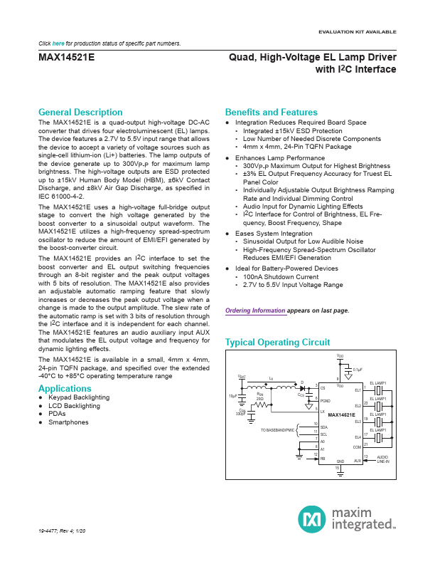 MAX14521E Maxim Integrated Products