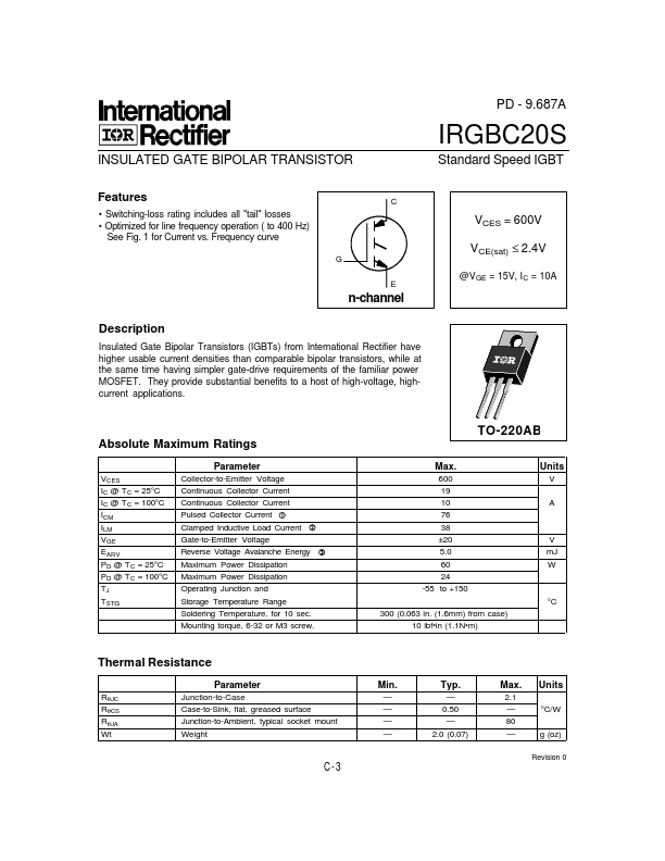 IRGBC20S International Rectifier