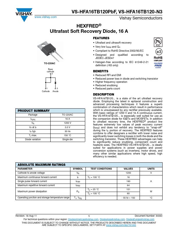 VS-HFA16TB120PbF