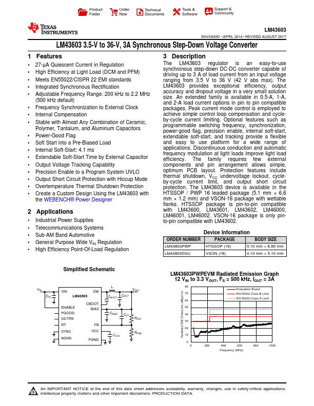 LM43603 Texas Instruments