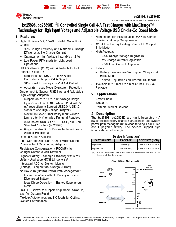 bq25898 Texas Instruments