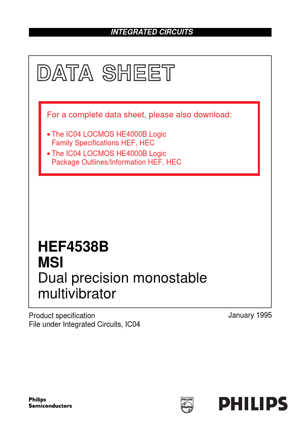 <?=HEF4538B?> डेटा पत्रक पीडीएफ