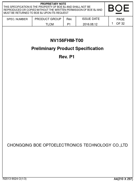 <?=NV156FHM-T00?> डेटा पत्रक पीडीएफ