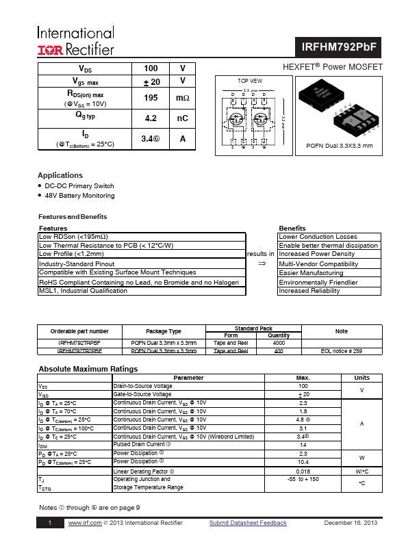 IRFHM792PBF