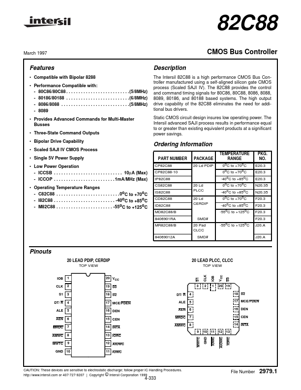CP82C88-10 Intersil Corporation