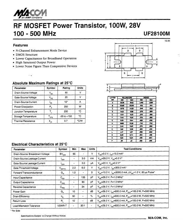 UF281OOM Tyco Electronics