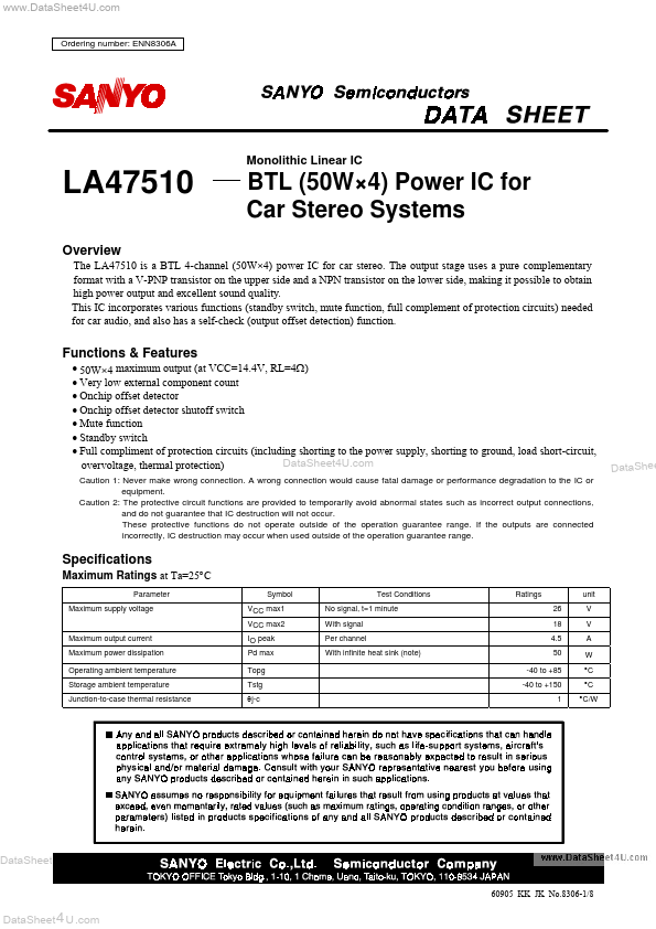 LA47510 Sanyo Electric