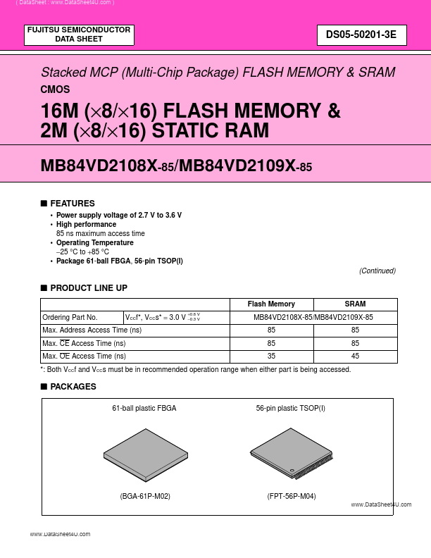 <?=MB84VD2108x?> डेटा पत्रक पीडीएफ