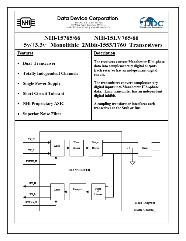 <?=NHi-15LV765?> डेटा पत्रक पीडीएफ