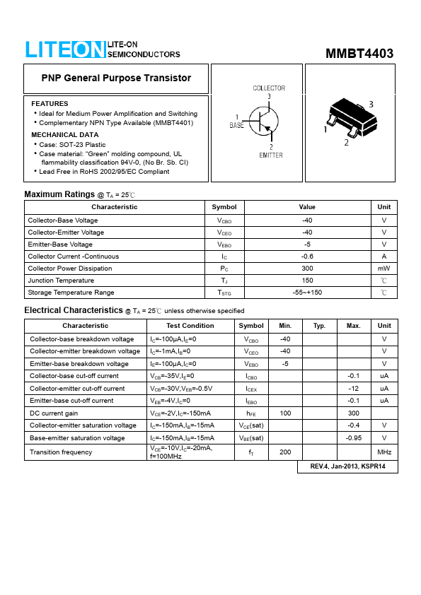 MMBT4403 LITE-ON