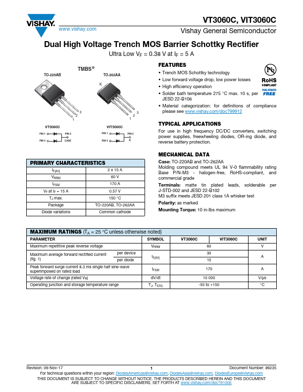 <?=VIT3060C?> डेटा पत्रक पीडीएफ