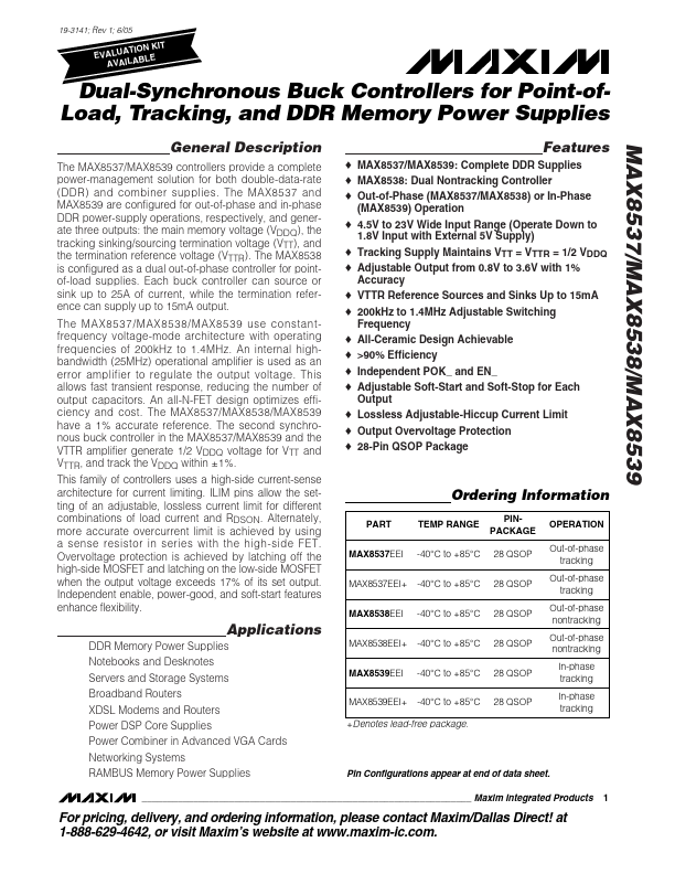 MAX8539 Maxim Integrated