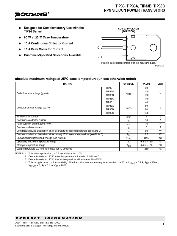 TIP33 BOURNS