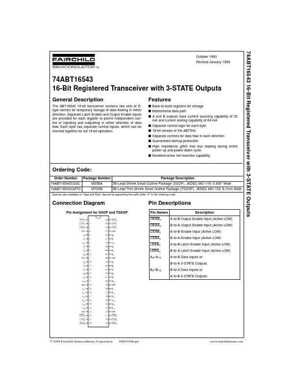 74ABT16543 Fairchild Semiconductor