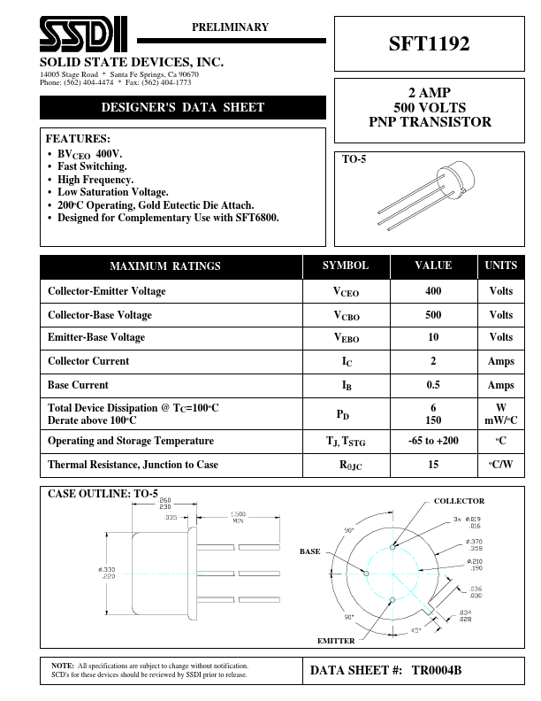 SFT1192 SSDI