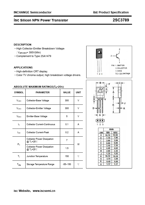 2SC3789 Inchange Semiconductor