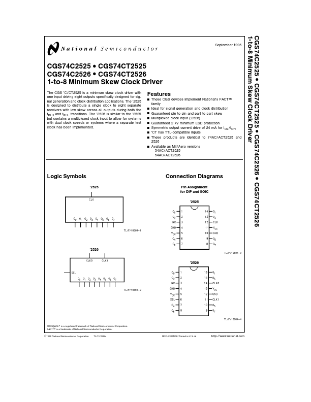 74C2526 National Semiconductor