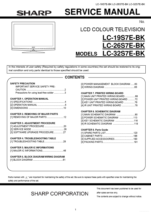 LC-19S7E-BK Sharp