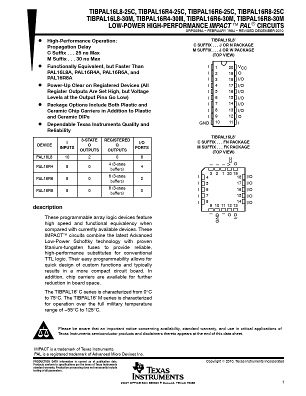 TIBPAL16L8-25C