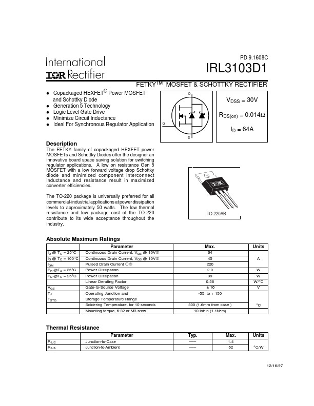 IRL3103D1 International Rectifier