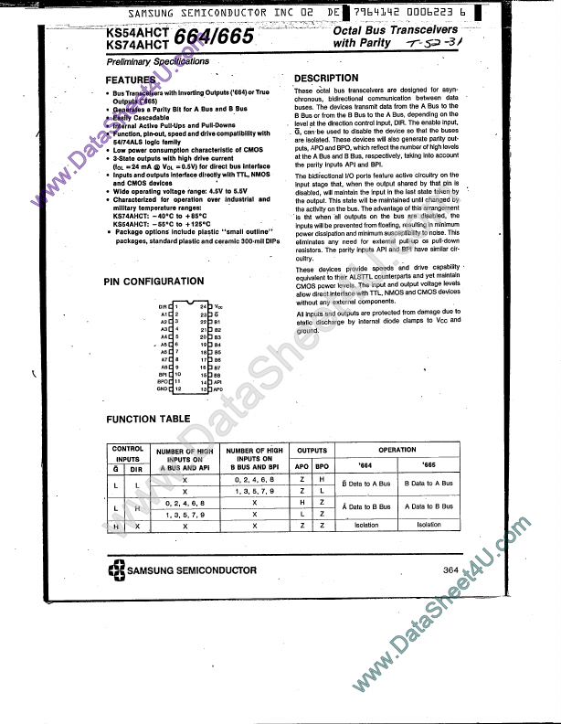 <?=KS74AHCT665?> डेटा पत्रक पीडीएफ