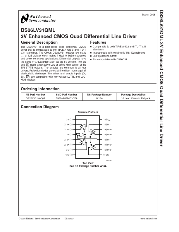 <?=DS26LV31QML?> डेटा पत्रक पीडीएफ