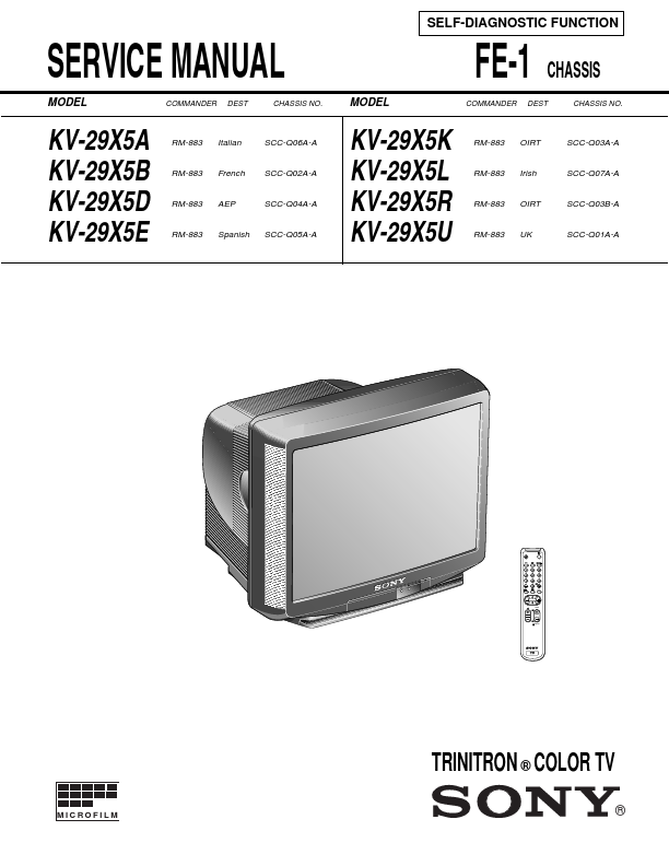 KV-29X5D Datasheet | Sony - Datasheetspdf.com