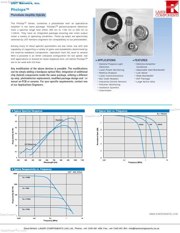 UDT-455 Laser Components