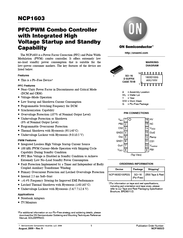 NCP1603 ON Semiconductor