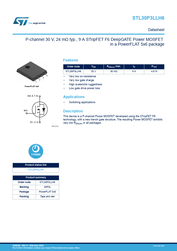 <?=STL30P3LLH6?> डेटा पत्रक पीडीएफ
